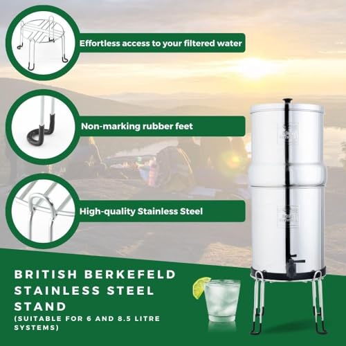 British Berkefeld Stainless Steel Water Filter Stand for 8.5L Systems