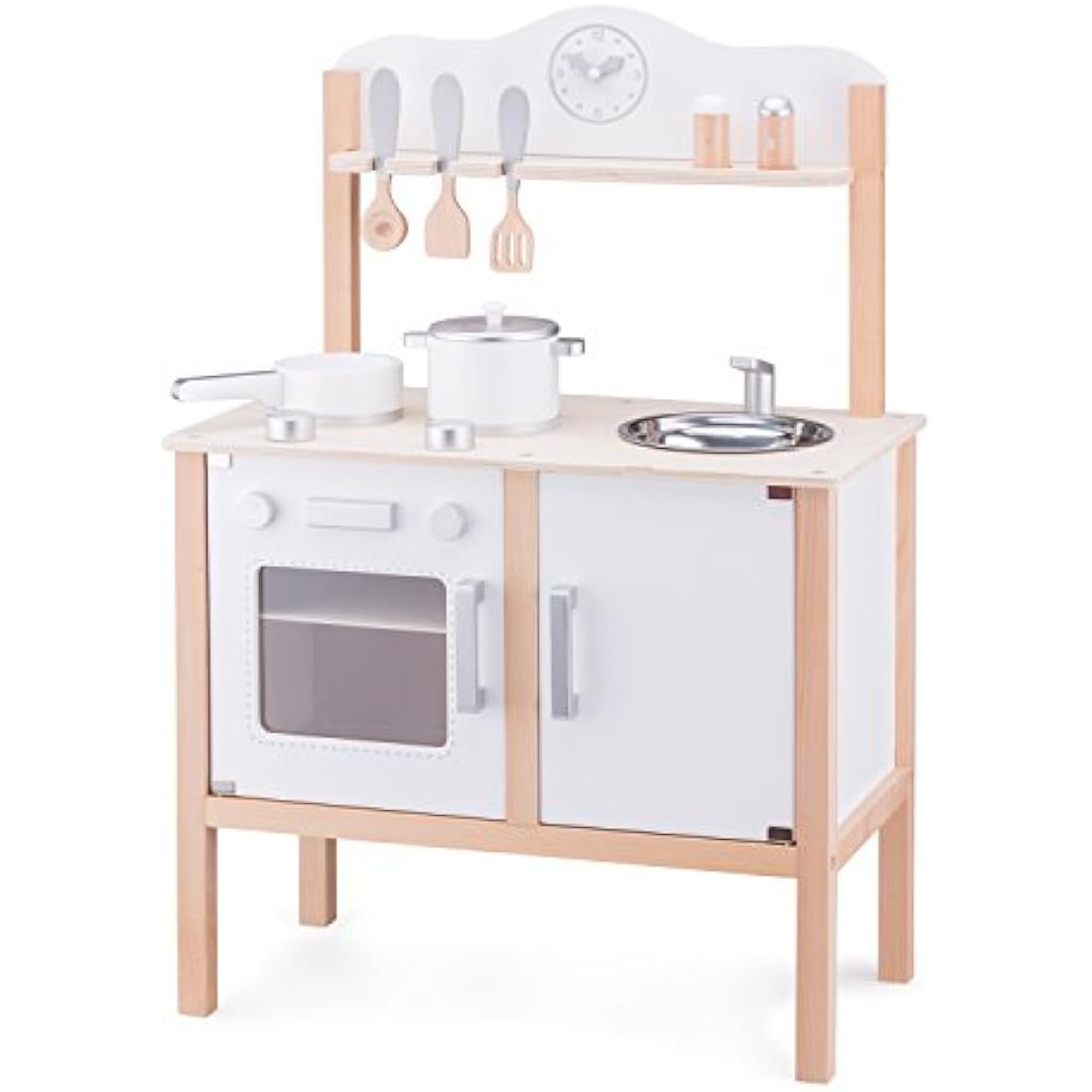 New Classic Toys Wooden Pretend Play Kitchen Set with Accessories