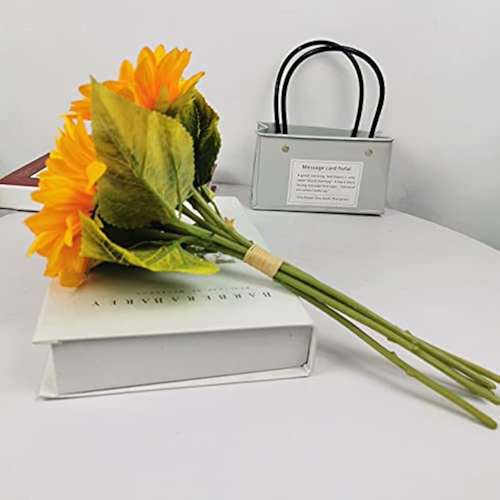 Artificial Silk Sunflower Bouquet - 6 Bunches for Home Decor