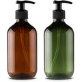 Alledomain 500ml Refillable Plastic Pump Bottles for Shampoo – 2 Pack