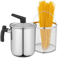 Navaris Stainless Steel Multi Pot – 3.4L Deep Fryer and Steamer Basket