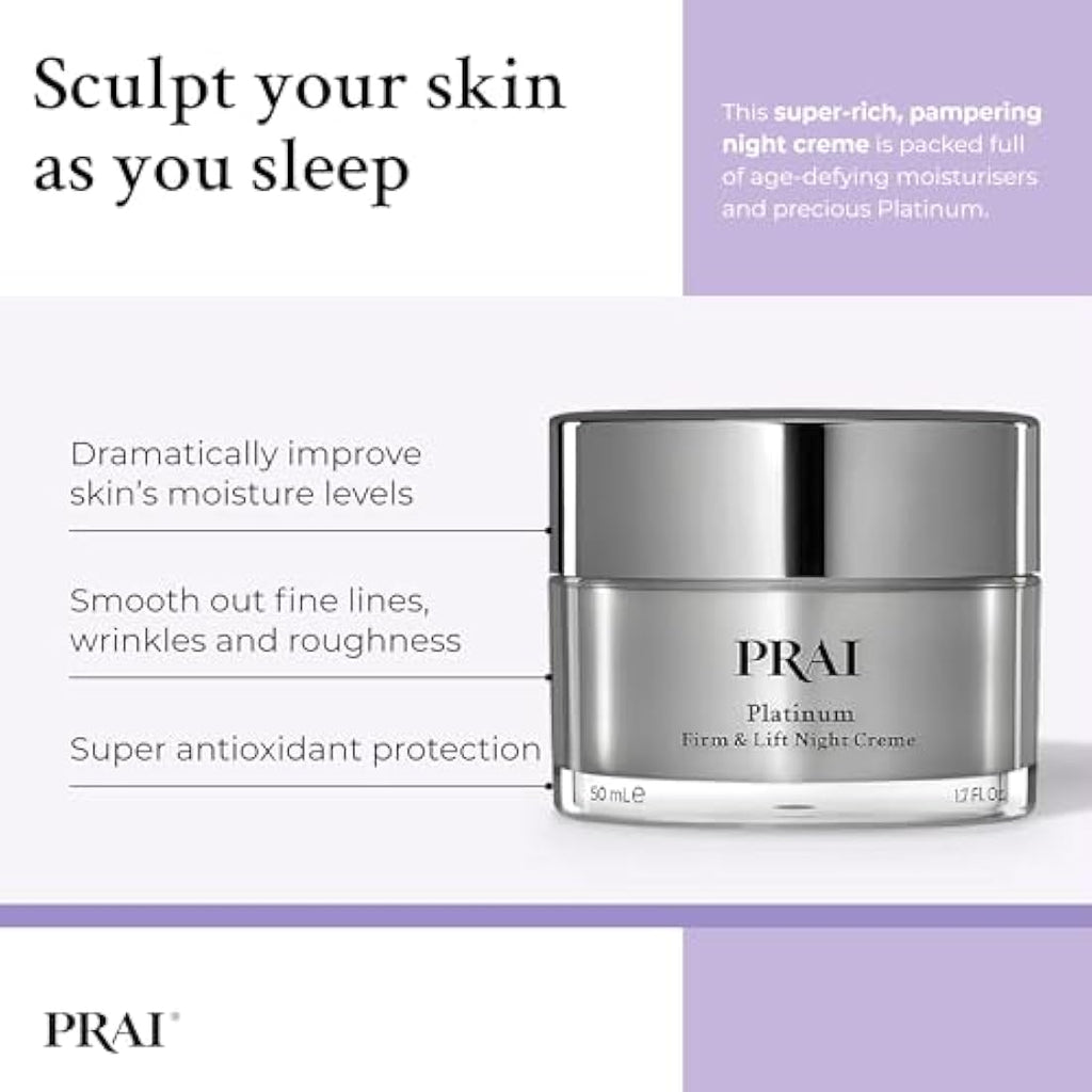 PRAI Platinum Firm & Lift Night Creme – 50ml Anti-Aging Moisturiser