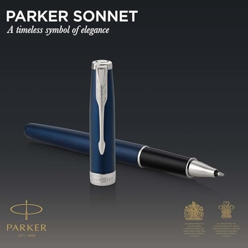 Parker Sonnet Rollerball Pen - Blue Lacquer & Palladium Trim, Fine Point
