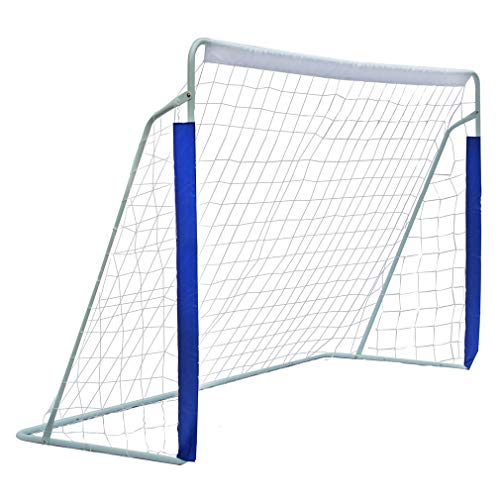 FUNJEPE 8ft Portable Steel Soccer Goal | Weatherproof Garden Football Net