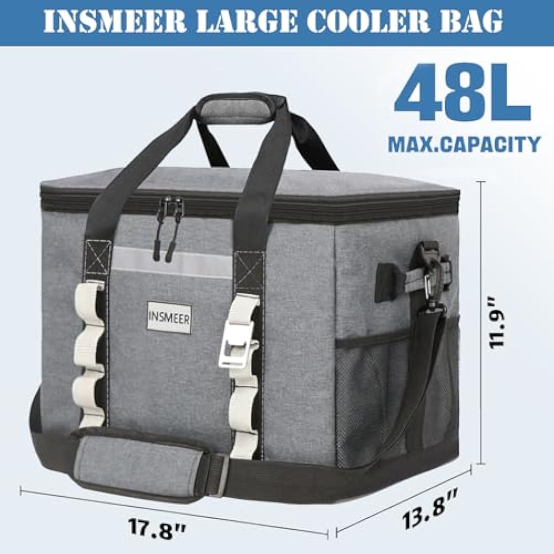 INSMEER 65 Can Large Soft Cooler Bag | 48L Insulated Leakproof Thermal Bag
