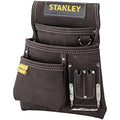 Stanley Leather Tool Pouch – Double Pocket Organizer with Hammer Loop