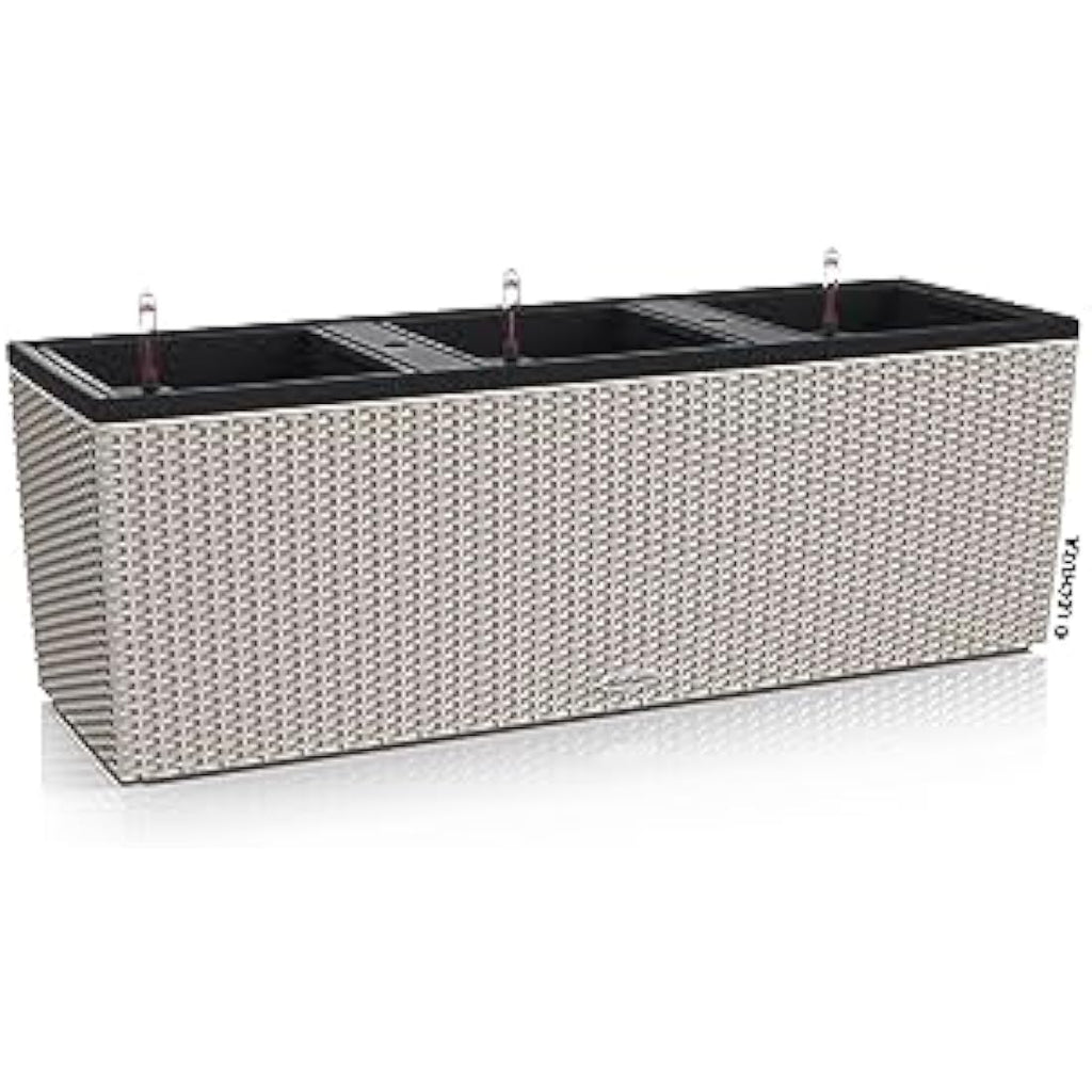 Lechuza Trio Cottage 30 Self-Watering Planter - Sandy Brown Wicker