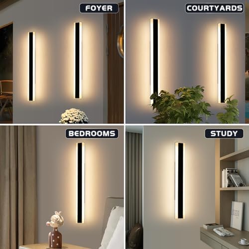 Mikeru LED Outdoor Wall Lights | 120cm IP65 Waterproof 3000K Sconce 2-Pack