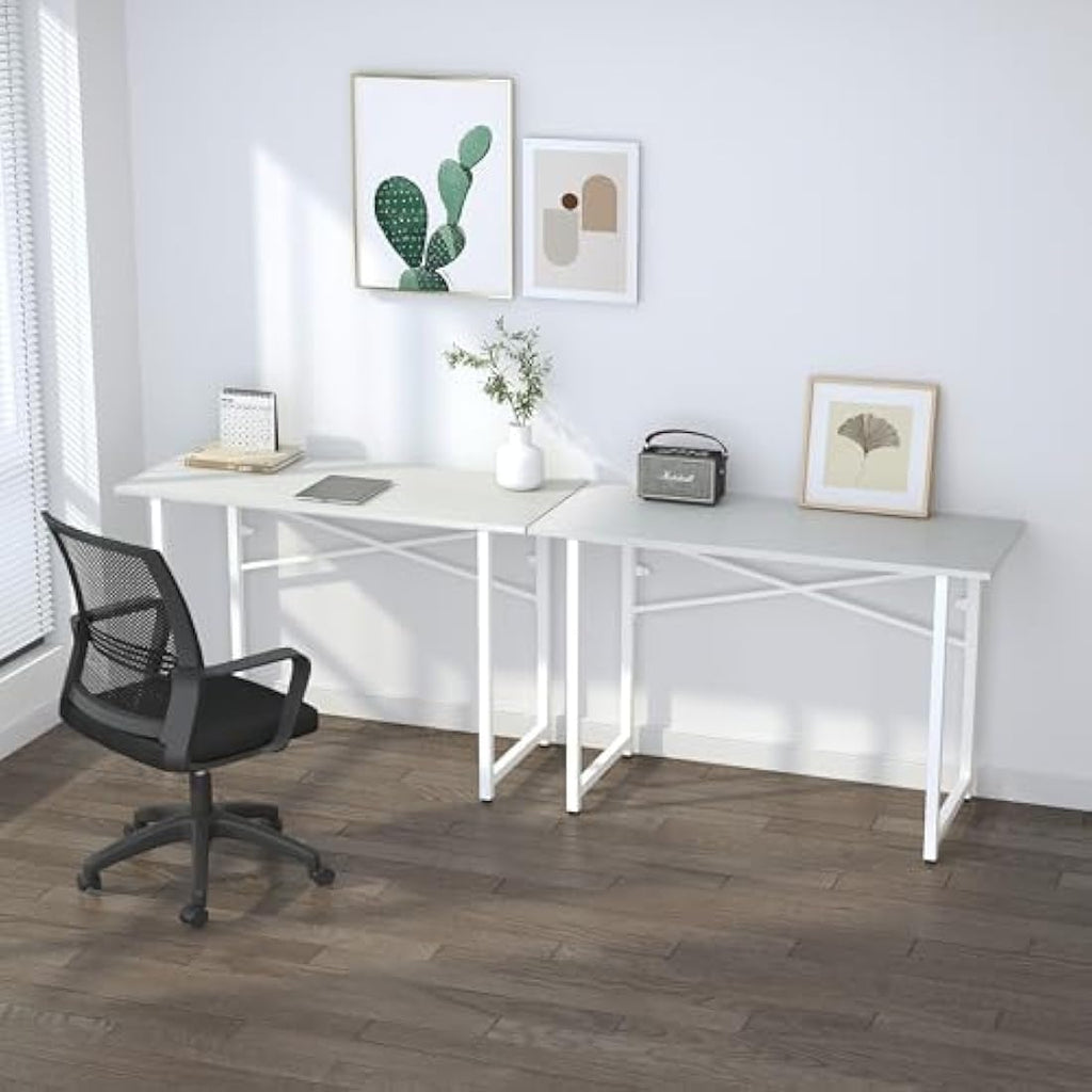 120cm Folding Desk – No Assembly White Gaming Table