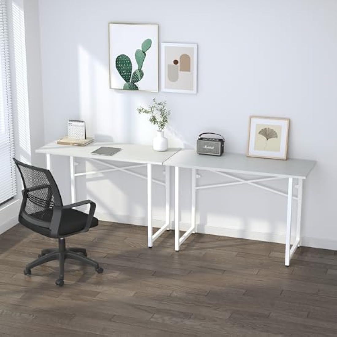 120cm Folding Desk – No Assembly White Gaming Table