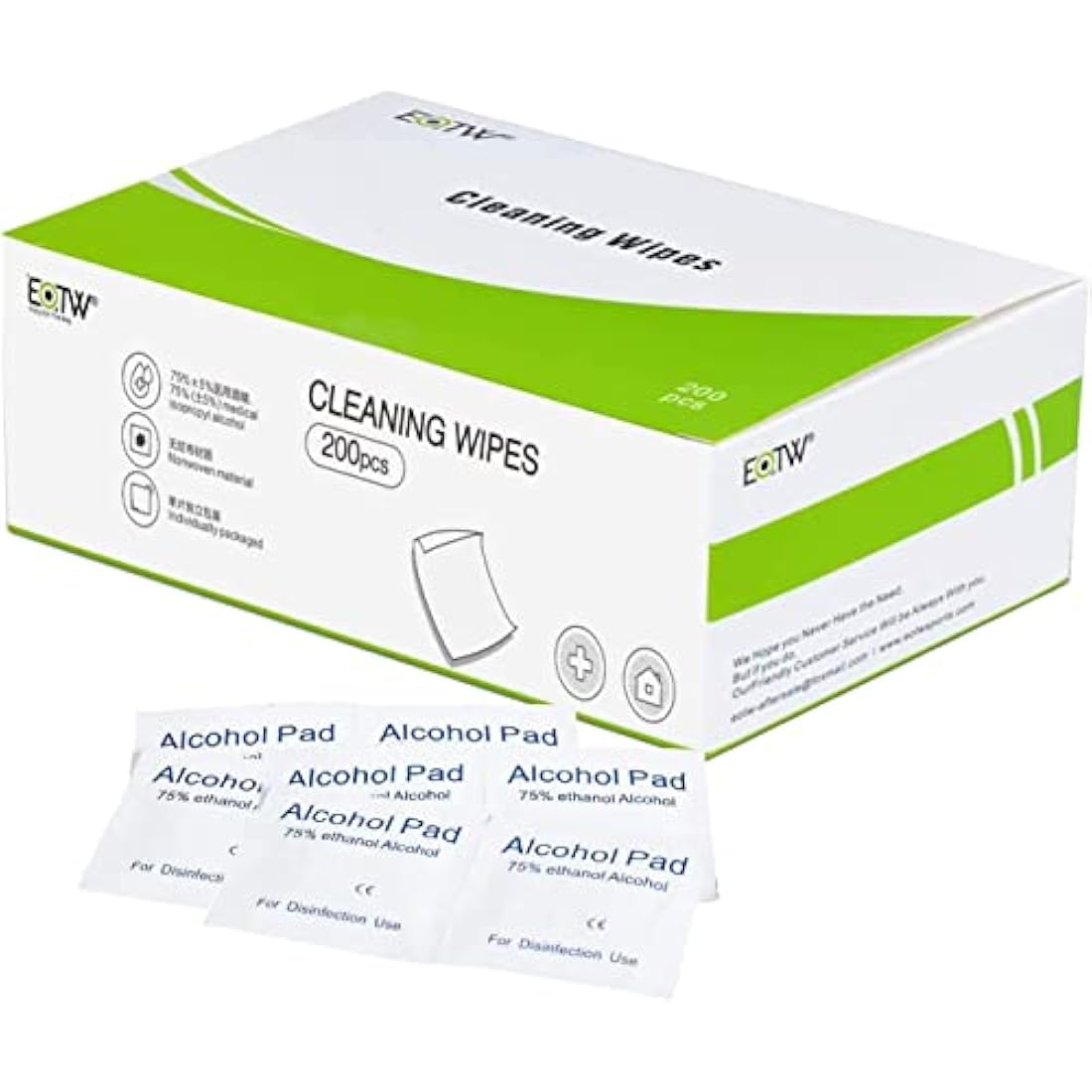 EOTW 200pc Alcohol Cleaning Wipes | 75% Sterile Prep Pads for Screens