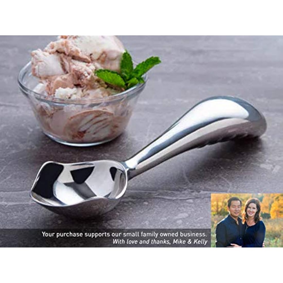Midnight Scoop Stainless Steel Ergonomic Ice Cream Scoop – Dishwasher Safe
