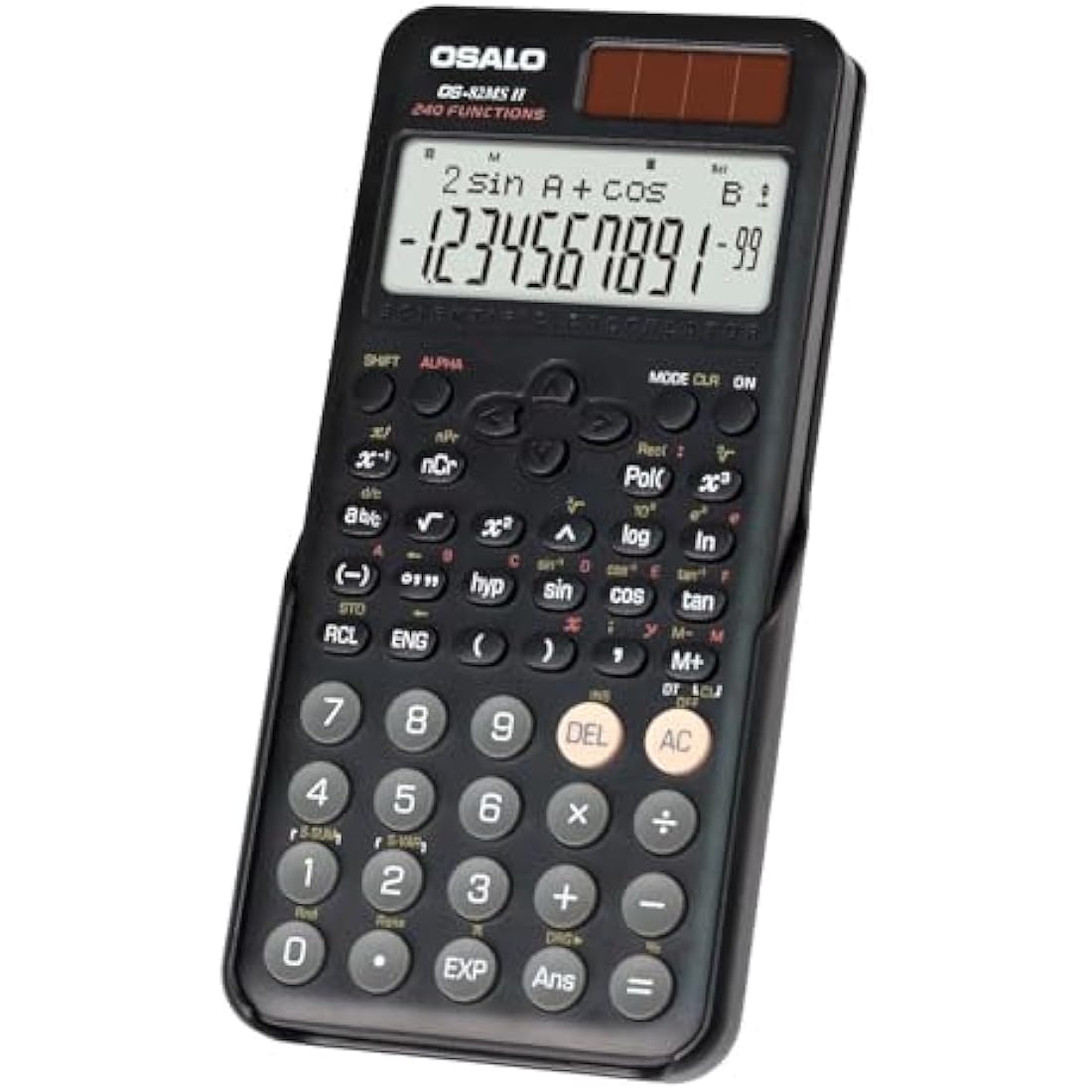 OSALO Scientific Calculator | 240 Functions 2-Line Display Solar Power
