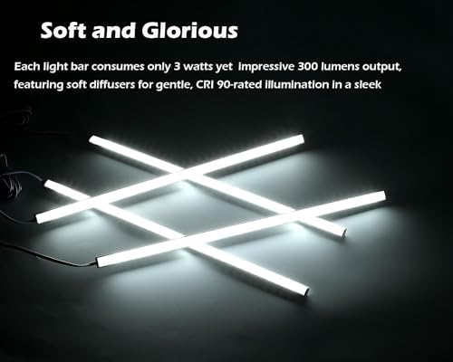 Cefrank V-Shape Under Cabinet LED Lighting Kit | Dimmable Pure White 4-Pack