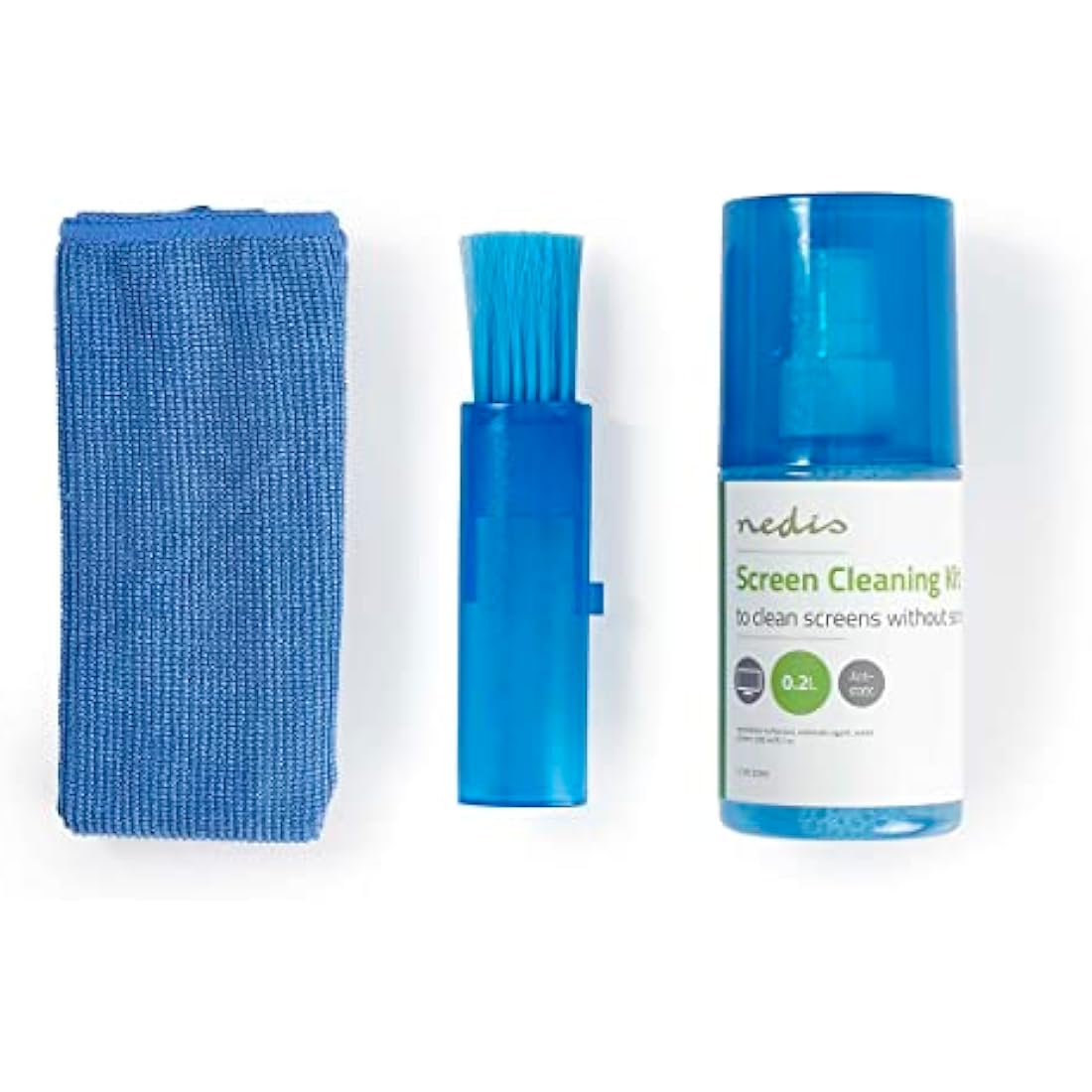 Nedis Screen Cleaner Kit – 200ml Spray with Brush and Pearl Cloth