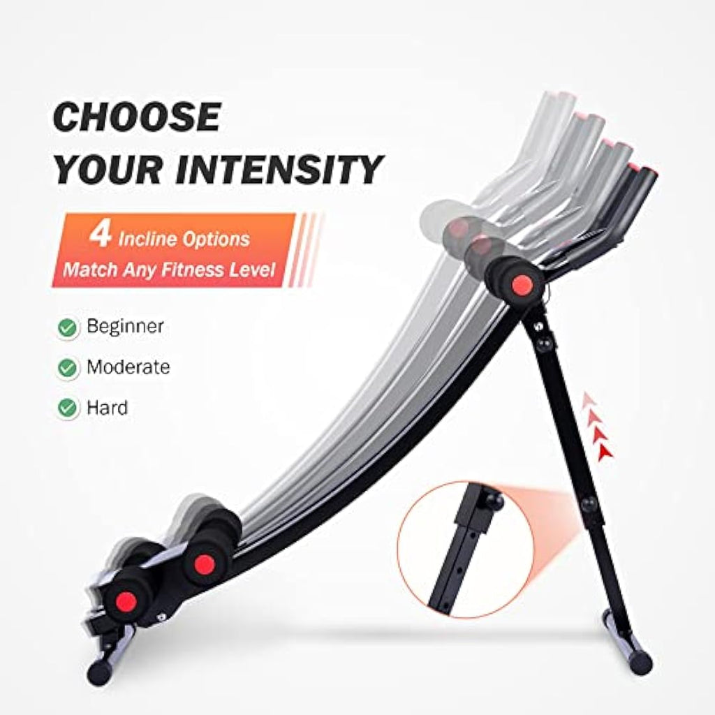 ZELUS Ab Machine - Foldable Abdominal Coaster with 4 Intensity Levels