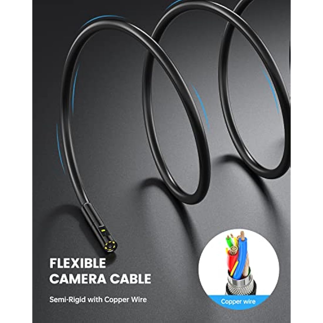 Teslong Dual Lens Endoscope: 4.5" Screen Borescope with 16.5ft Cable