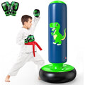QPAU Kids Inflatable Dinosaur Punching Bag Set with Gloves for Ages 3-8