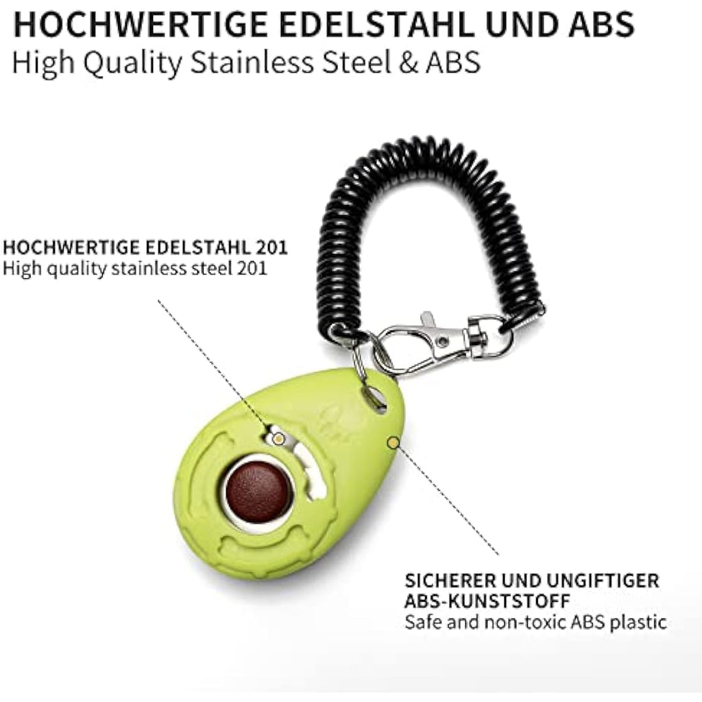 Dog Training Clicker Pack of 5 with Wrist Straps – 5 Colors