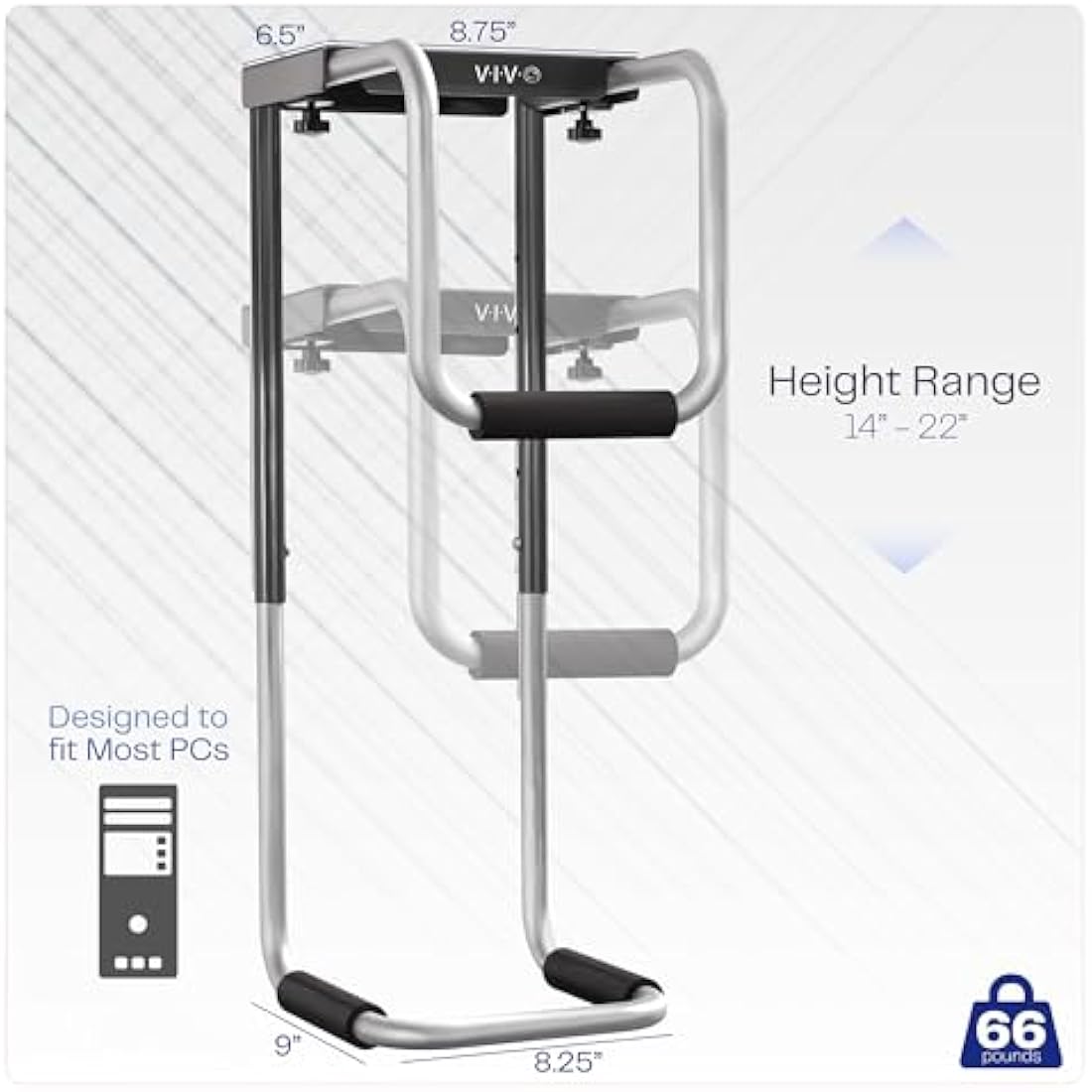 VIVO Heavy Duty Under-Desk PC Mount | Adjustable Steel CPU Holder