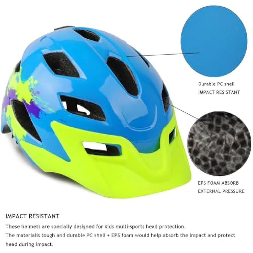 Exclusky Kids Bike Helmet | Adjustable Safety Gear for Ages 5-13