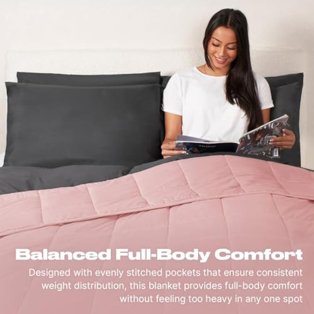 Brentfords Weighted Blanket 4kg | Anxiety Relief | Blush Pink 125x150cm