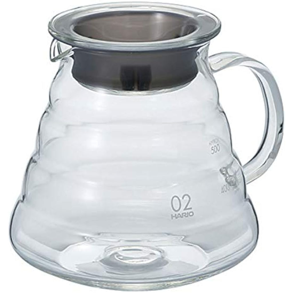 Hario V60 Range Server – 600ml Heat-Proof Glass Coffee Carafe, White