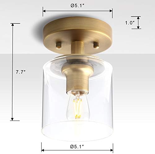 Industrial Glass Flush Mount Ceiling Light – Antique E27