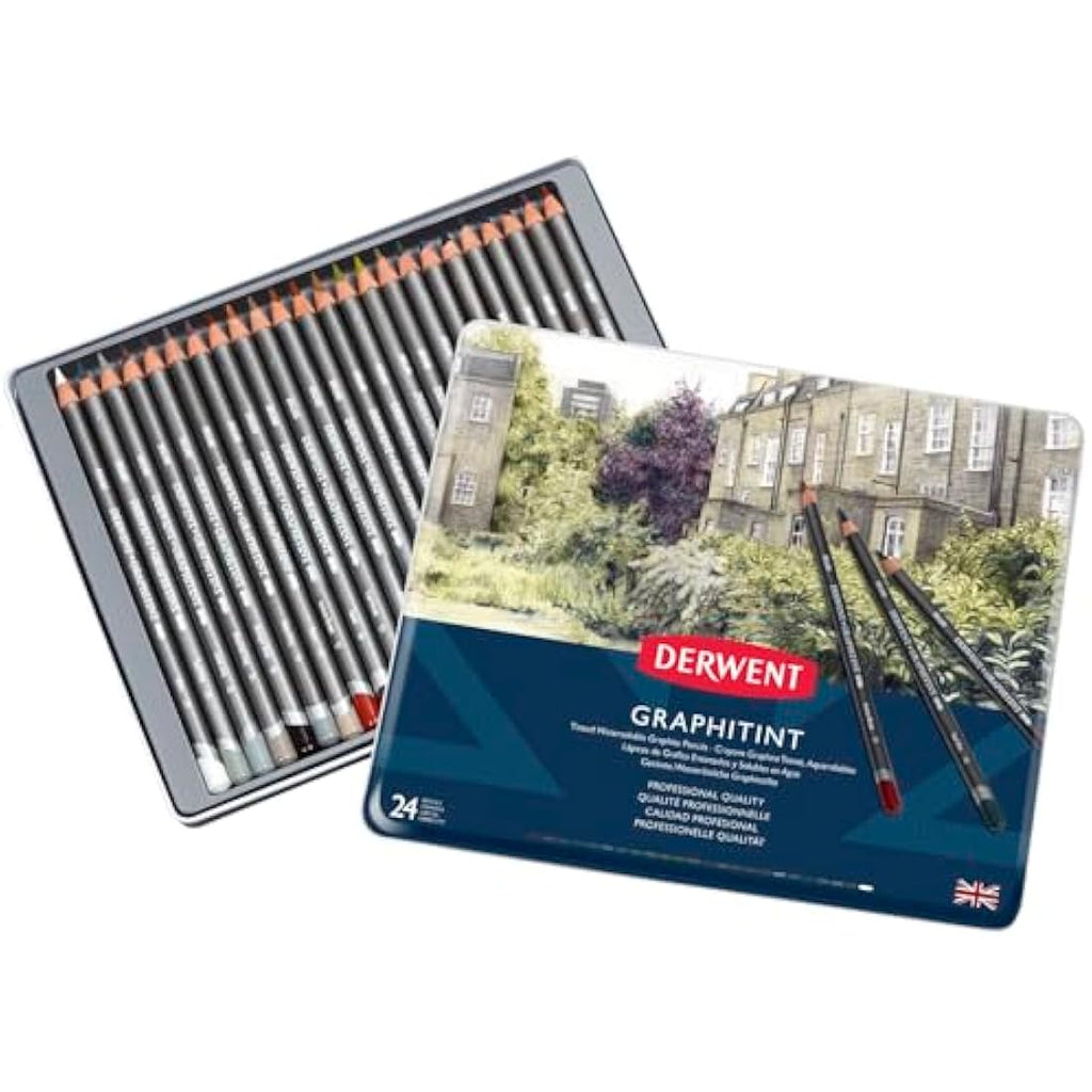 Derwent Graphitint Tinted Graphite Pencils | Water-Soluble Set of 24