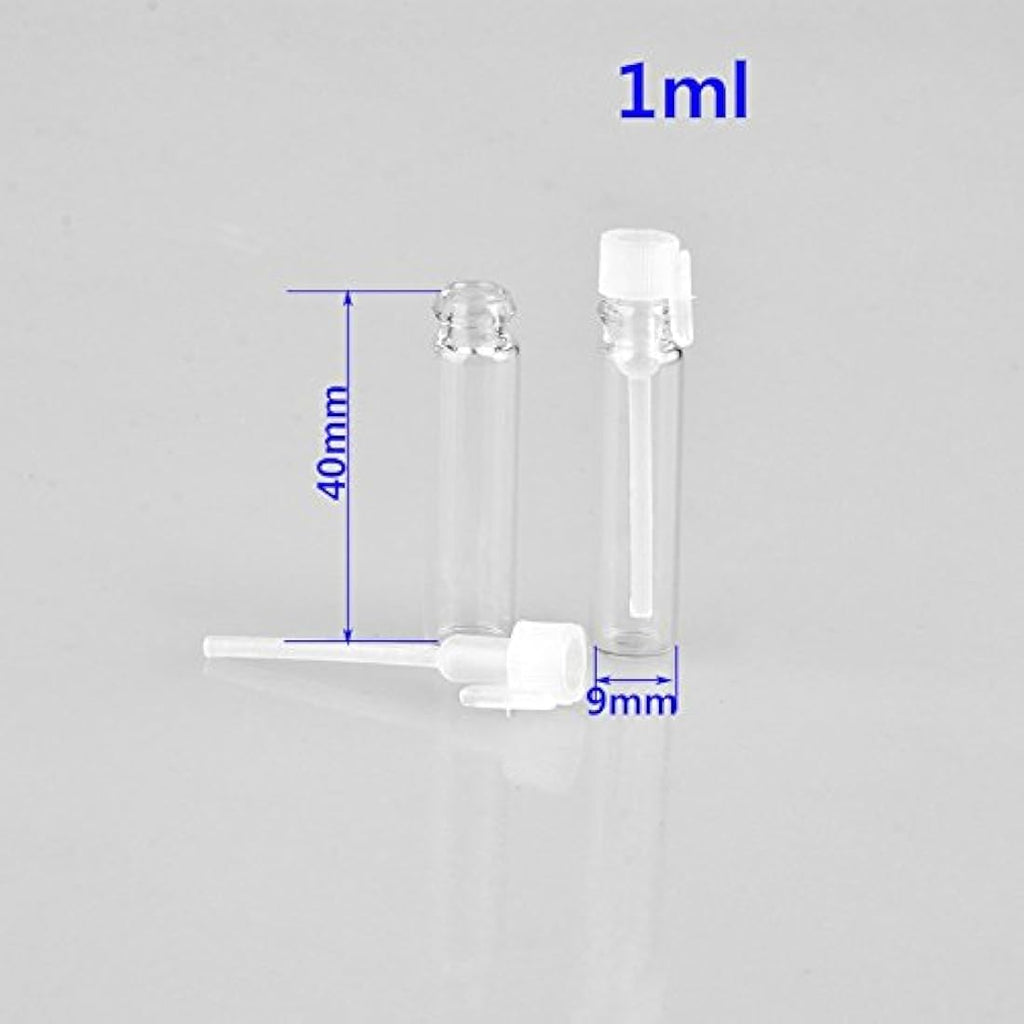 Jolof Store 100Pcs Glass Essential Oil Sample Vials - 1ml Travel Bottles