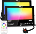 Smart RGB LED Floodlight | 80W 8000LM Bluetooth IP66 | 2 Pack