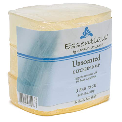 Clearly Natural Glycerine Bar Soap | Unscented Hypoallergenic 3-Pack