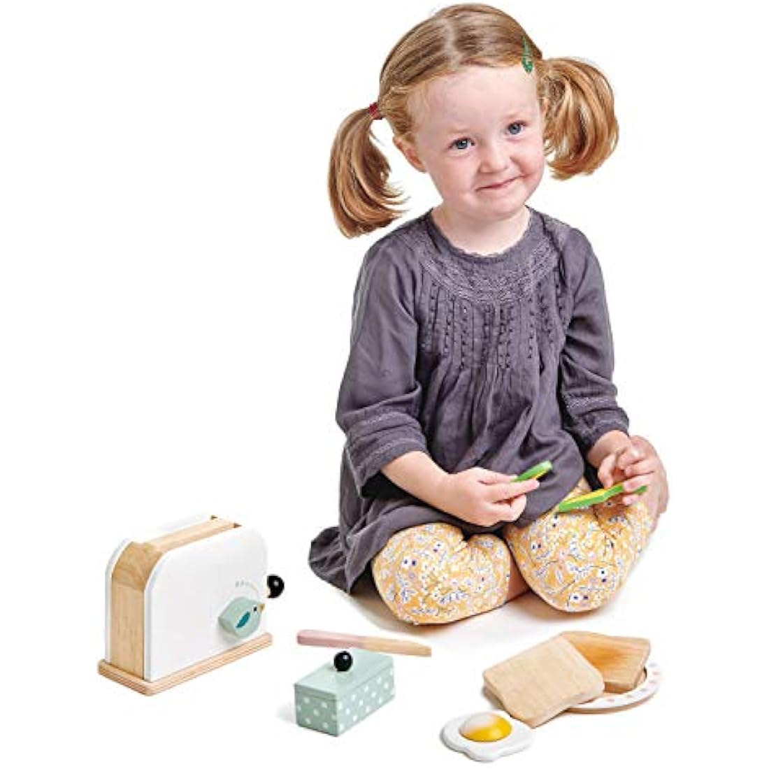 Tenderleaf Toys Wooden Toaster Set | Sustainable Pretend Play Kitchen