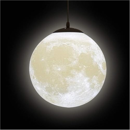 KRUIHAN 3D Printed Moon Pendant Ceiling Light – 30CM PLA Moon Lamp