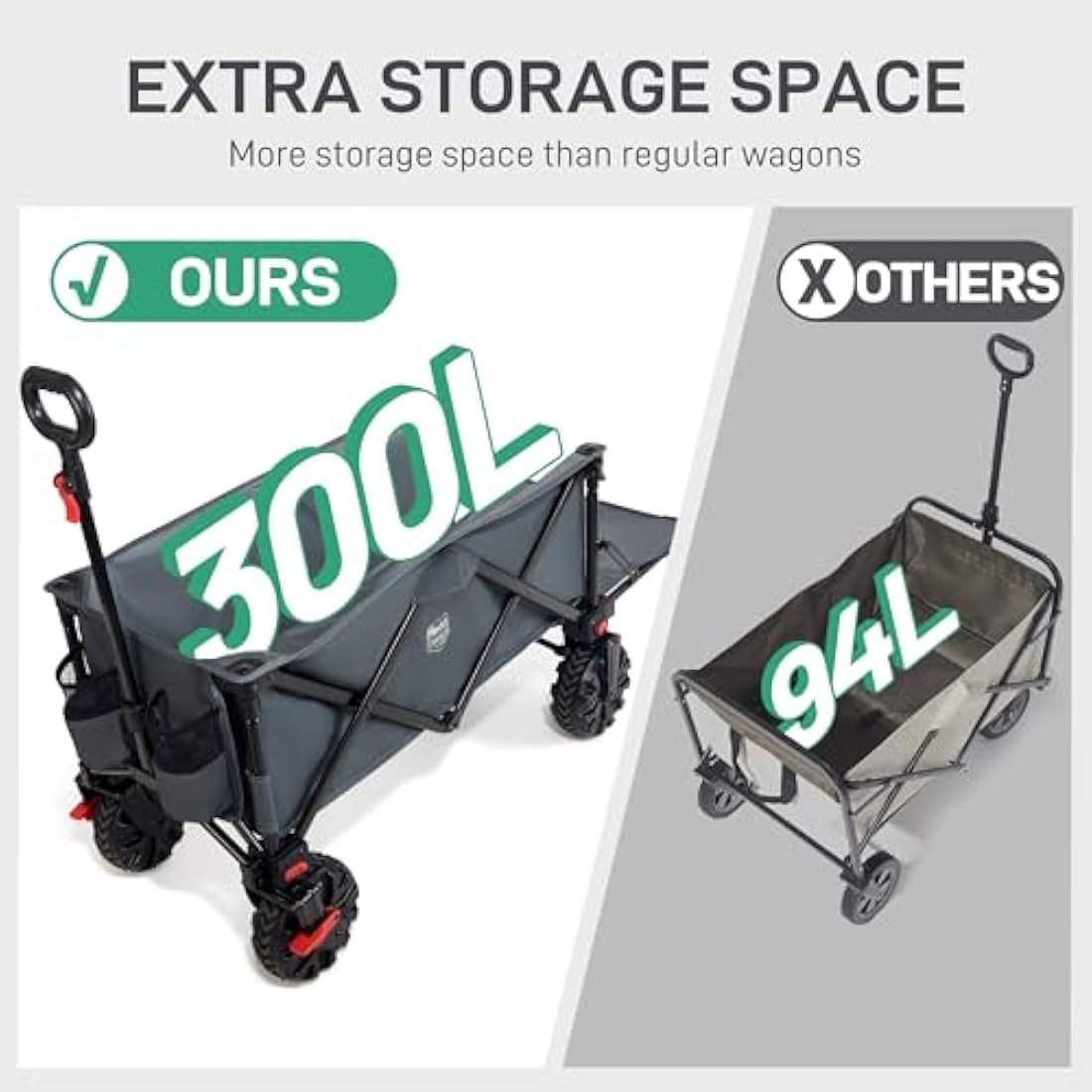 Timber Ridge 300L Folding Festival Trolley | 135kg Heavy Duty Wagon