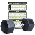 PhysKcal Poly Rubber Hex Dumbbells – Odourless Cast Iron Weights