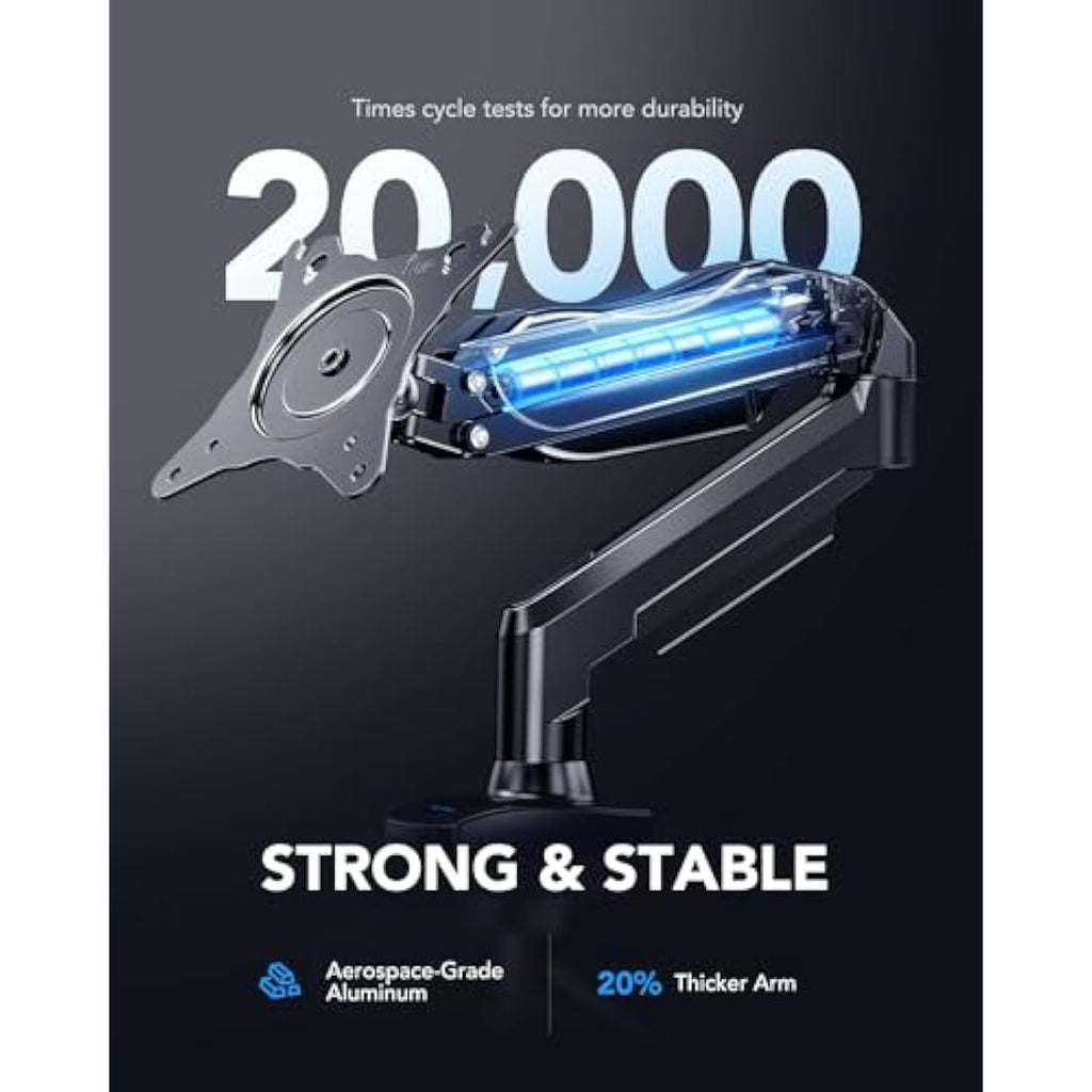HUANUO Single Monitor Arm – Height Adjustable VESA Mount for 13-32" Screens