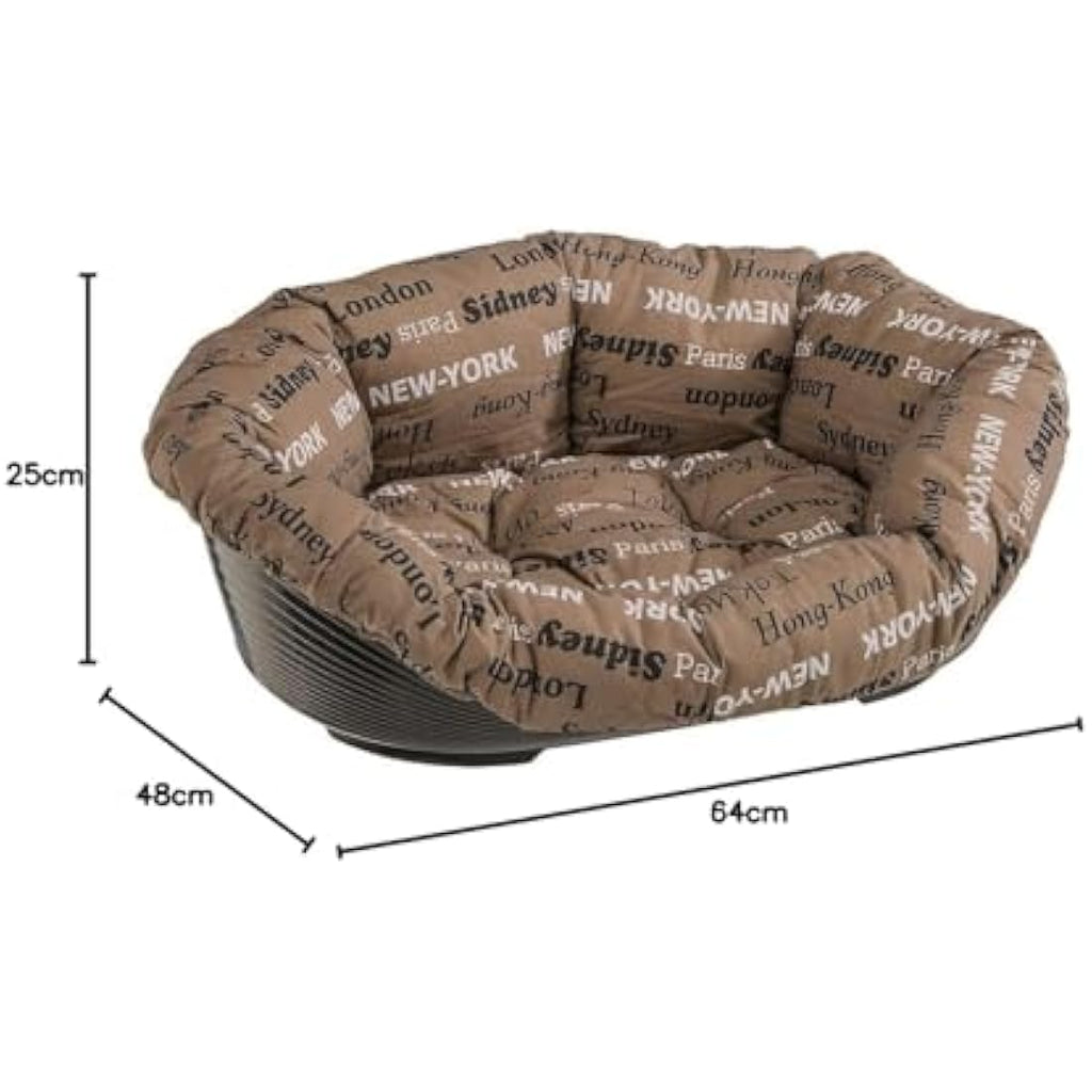 Ferplast SOFA' Plastic Dog and Cat Bed with Washable Cotton Cushion