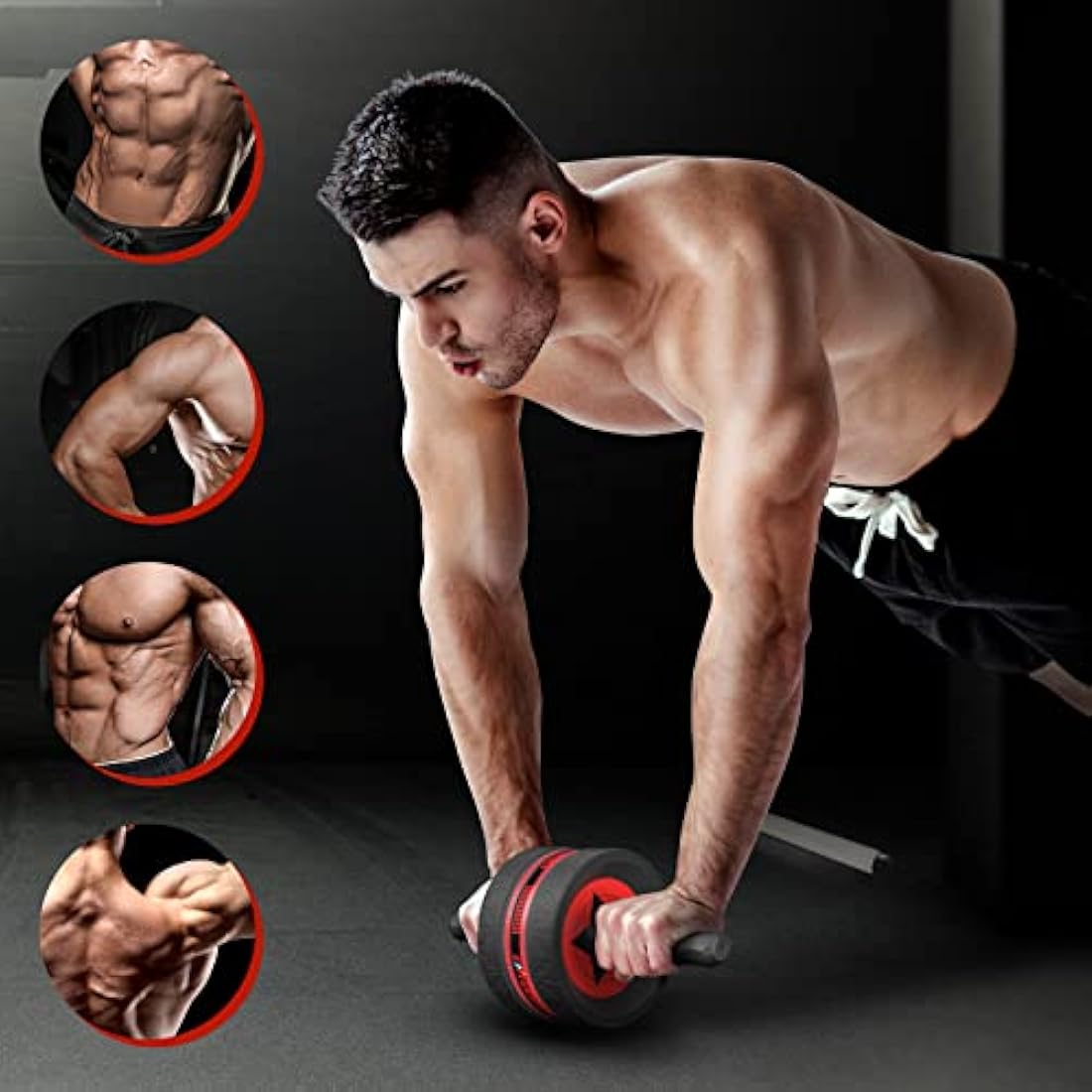 EnterSports Ab Roller Wheel Kit with Resistance Bands and Knee Mats