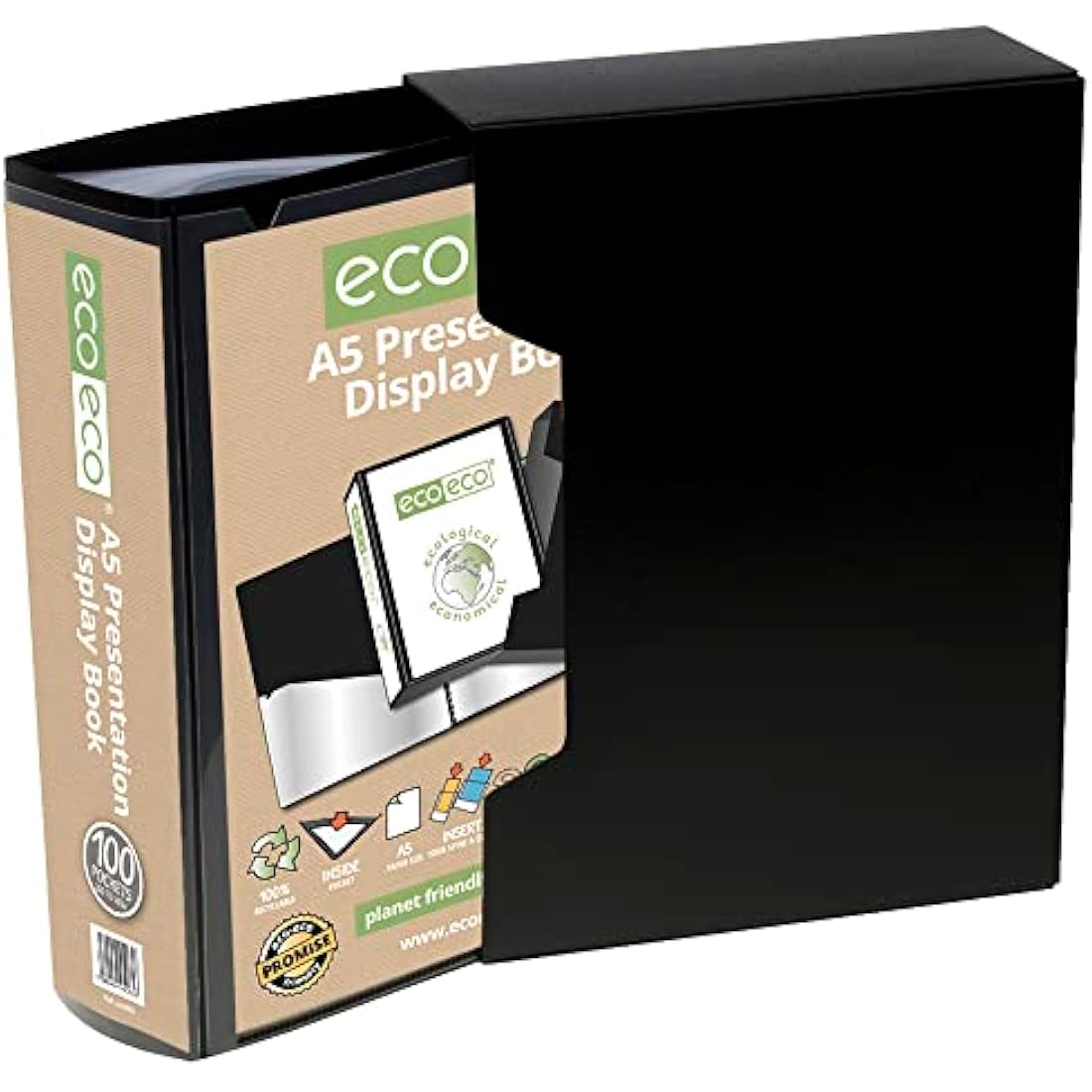Jolof Store A5 Recycled 100 Pocket Presentation Display Book with Box