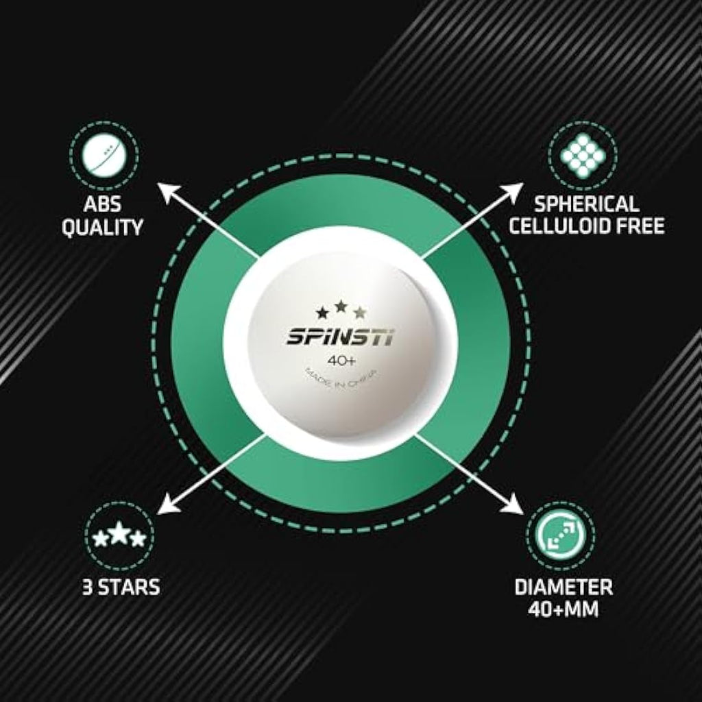 SPINSTI 3-Star Table Tennis Balls | Professional 40mm ABS Ping Pong Balls