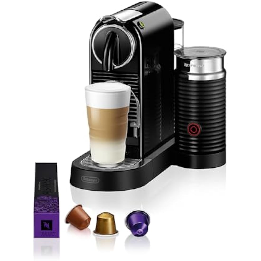 Nespresso Citiz Coffee Machine with Aeroccino Milk Frother - Black