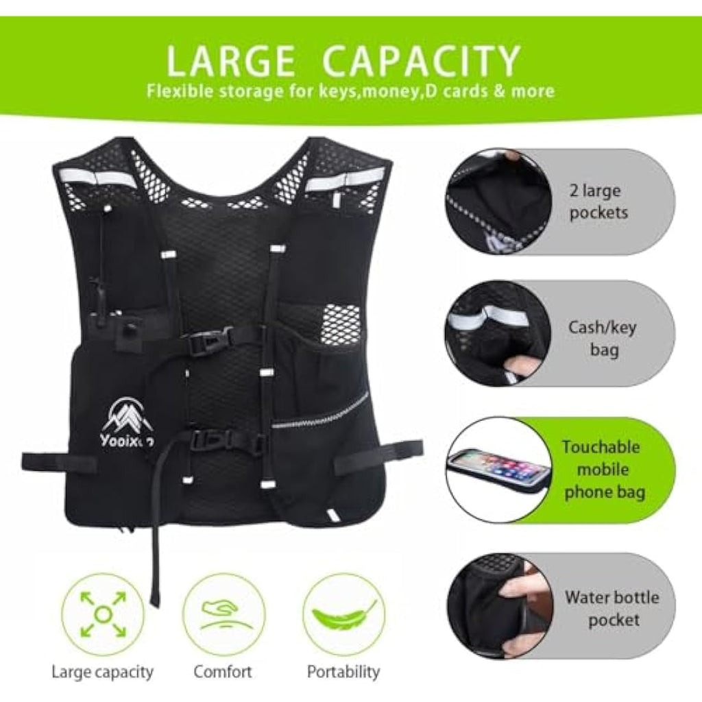 Yooixoo Lightweight Running Vest | Hydration Pack with Phone Holder