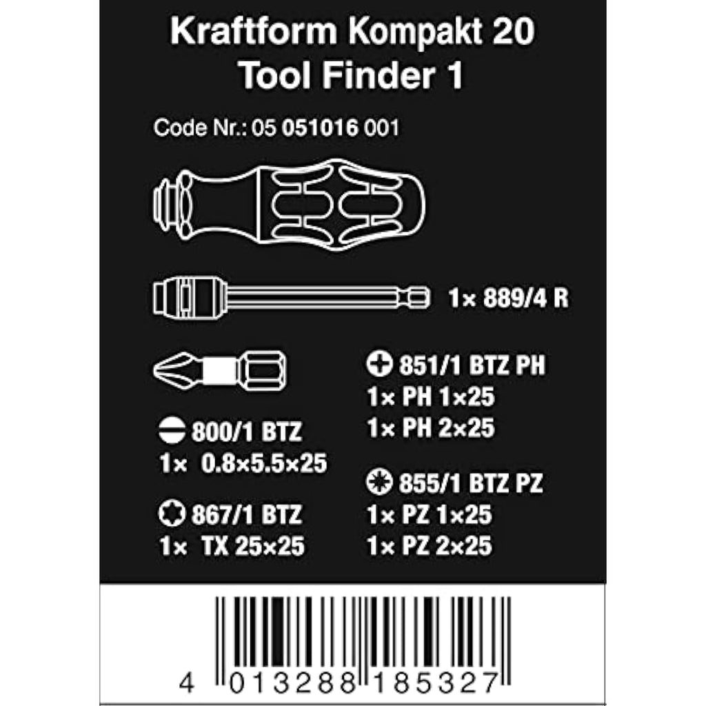Wera Kraftform Kompakt 20 Tool Finder 7-Piece Screwdriver Set