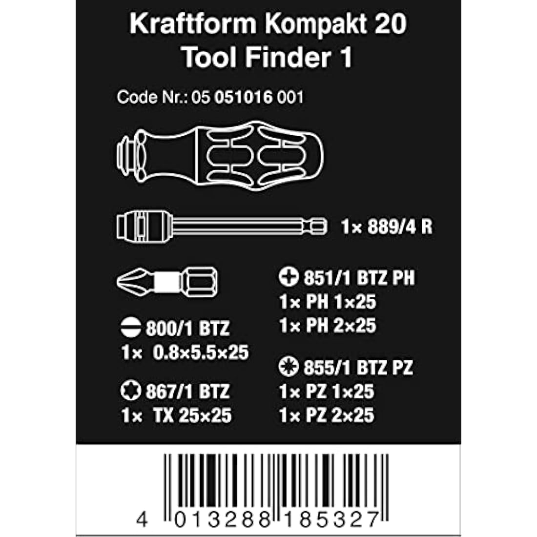 Wera Kraftform Kompakt 20 Tool Finder 7-Piece Screwdriver Set