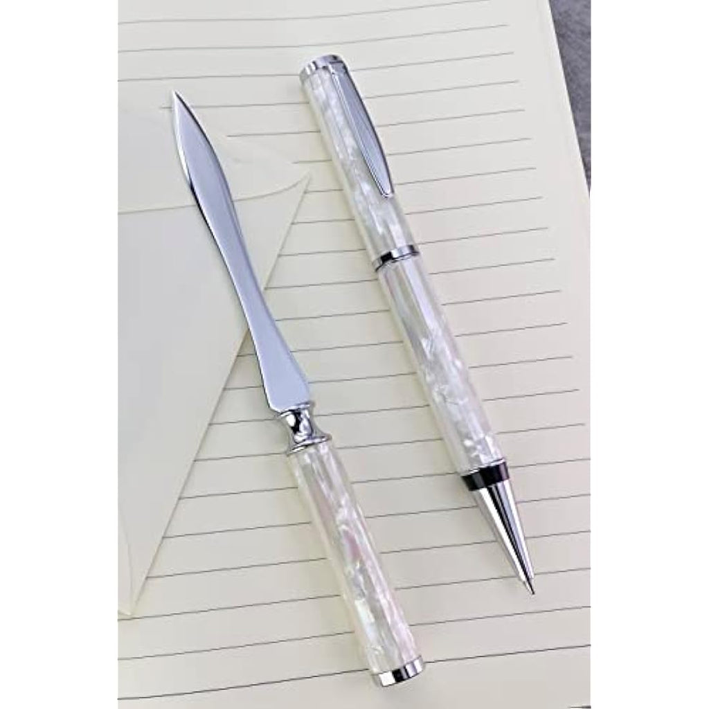 LACHIEVA LUX Mother of Pearl Ballpoint Pen & Letter Opener Gift Set