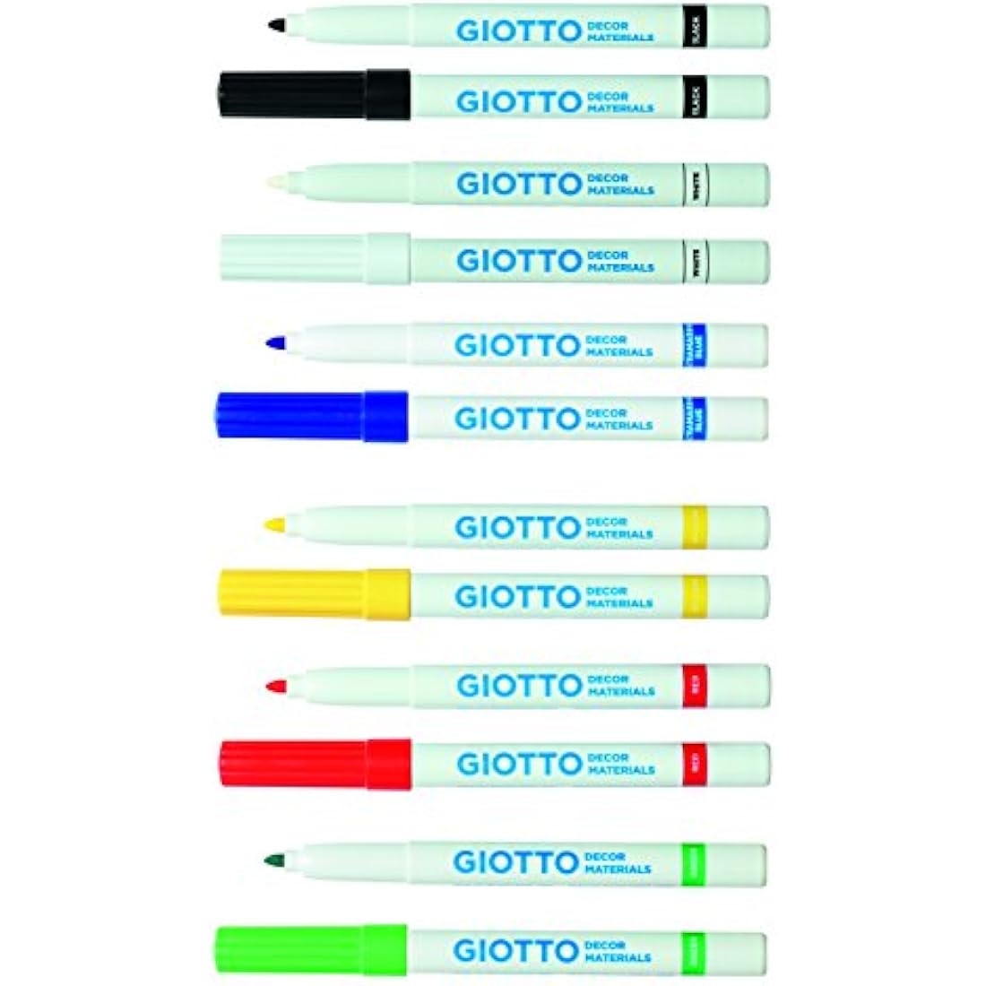 GIOTTO Decor Multi-Surface Paint Markers – 6 Assorted Colors, 4mm Tip