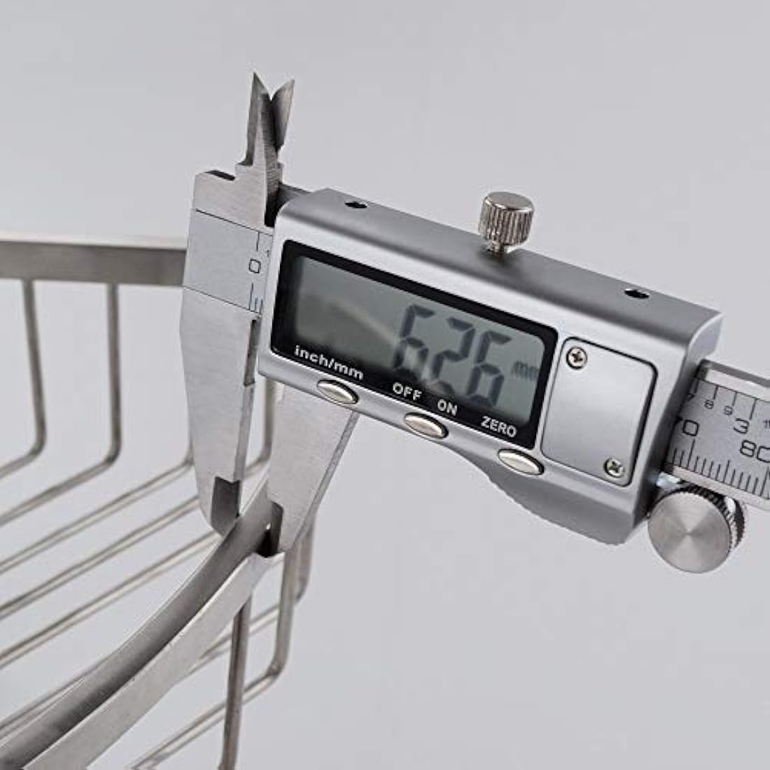 Konhard 2-Tier Corner Shower Basket – Brushed Stainless Steel Shelf