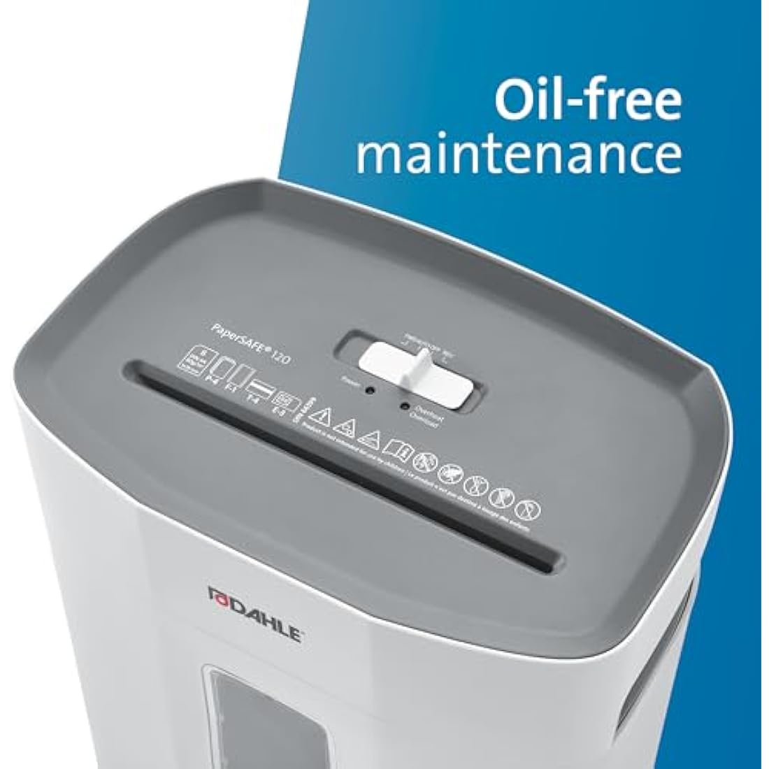 Dahle PaperSAFE 120 Cross-Cut Paper Shredder | P-4 Security, Oil-Free
