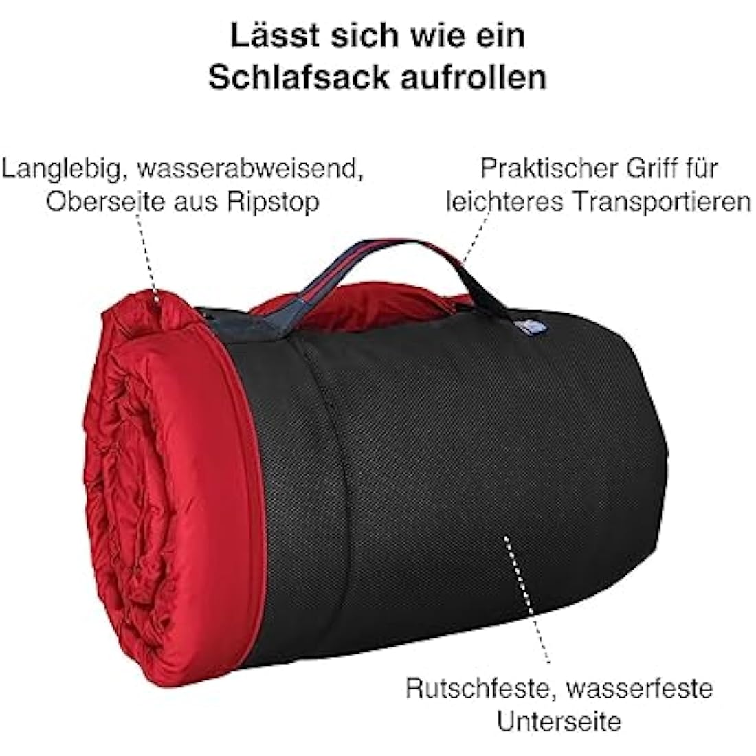 Kurgo Waterproof Travel Dog Bed – Portable Outdoor Camping Mat, Chili Red
